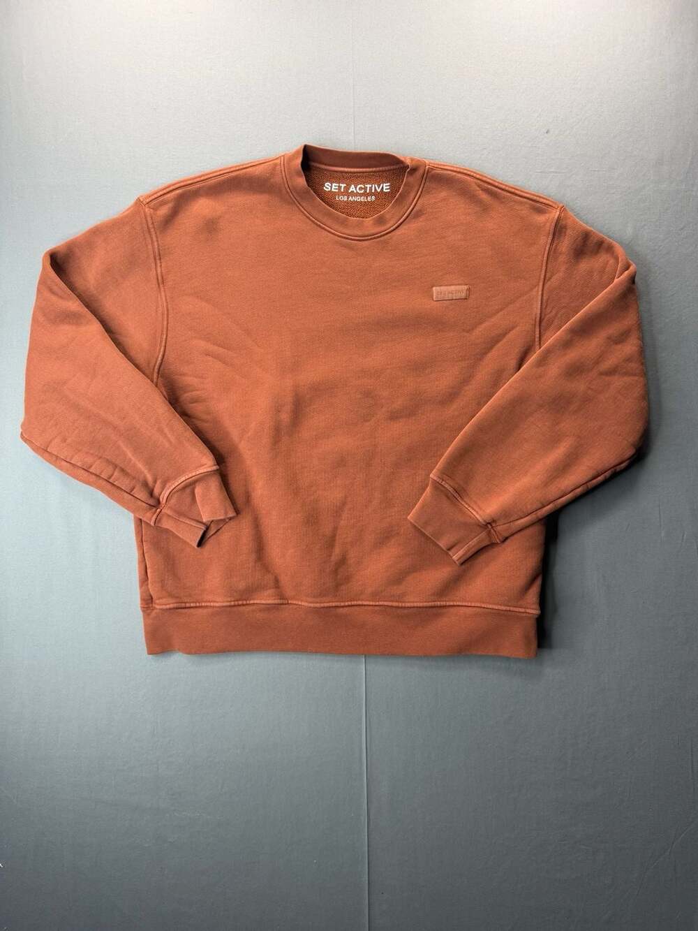 Set Active Crewneck Sweatshirt Size S Terracotta Brown Cotton Pullover